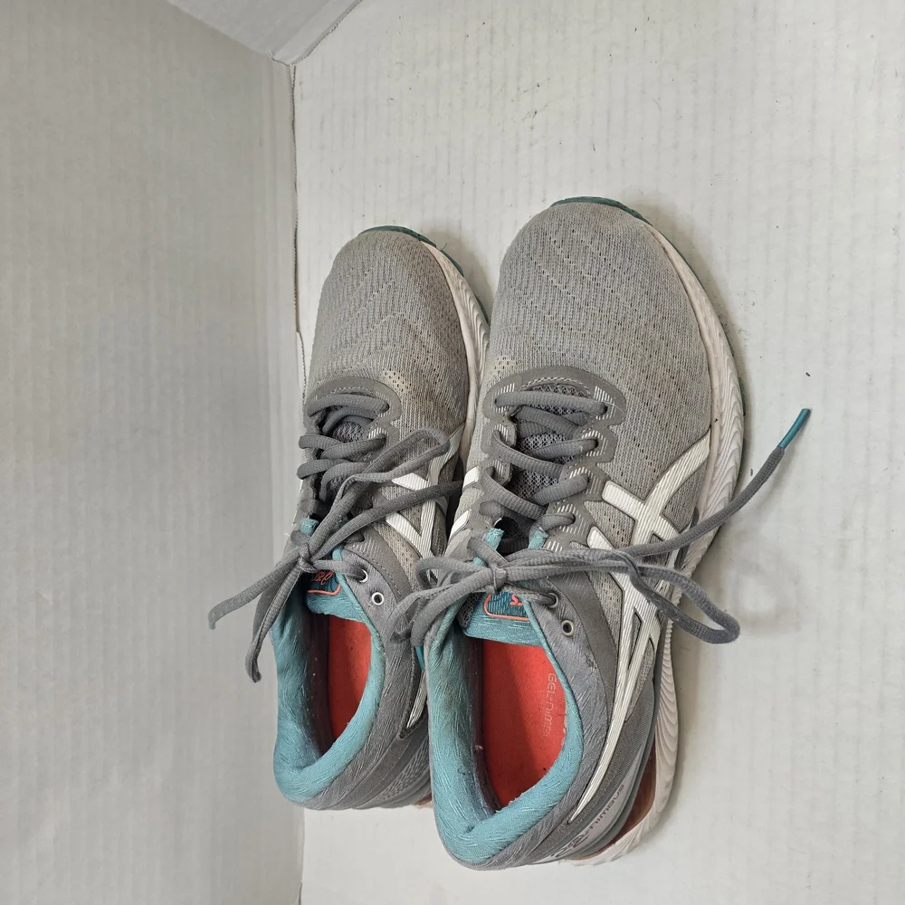 Asics Gray and‎ White Athletic Shoes with Enhanced Support